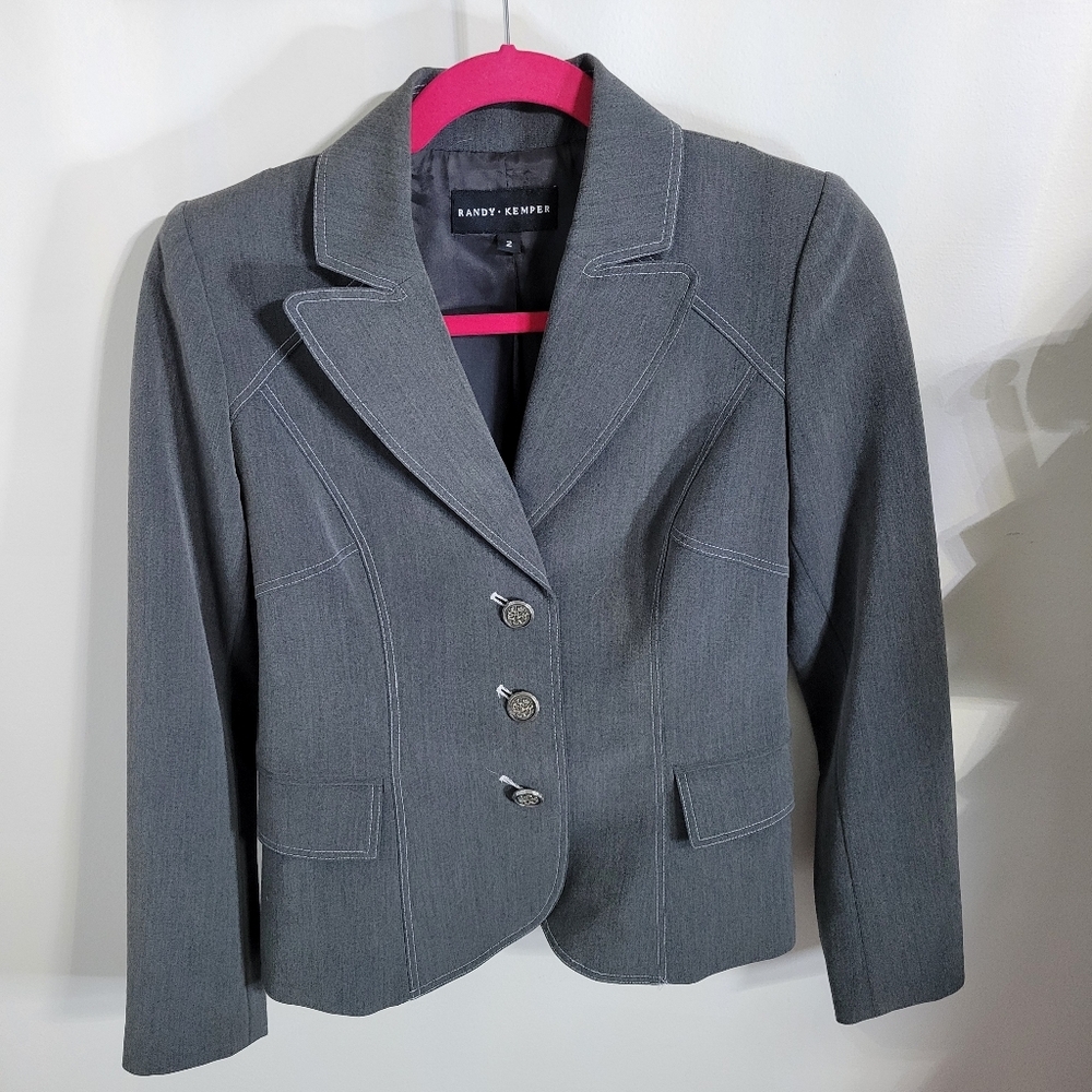 Randy Kemper Gray Women's Blazer, Size 2